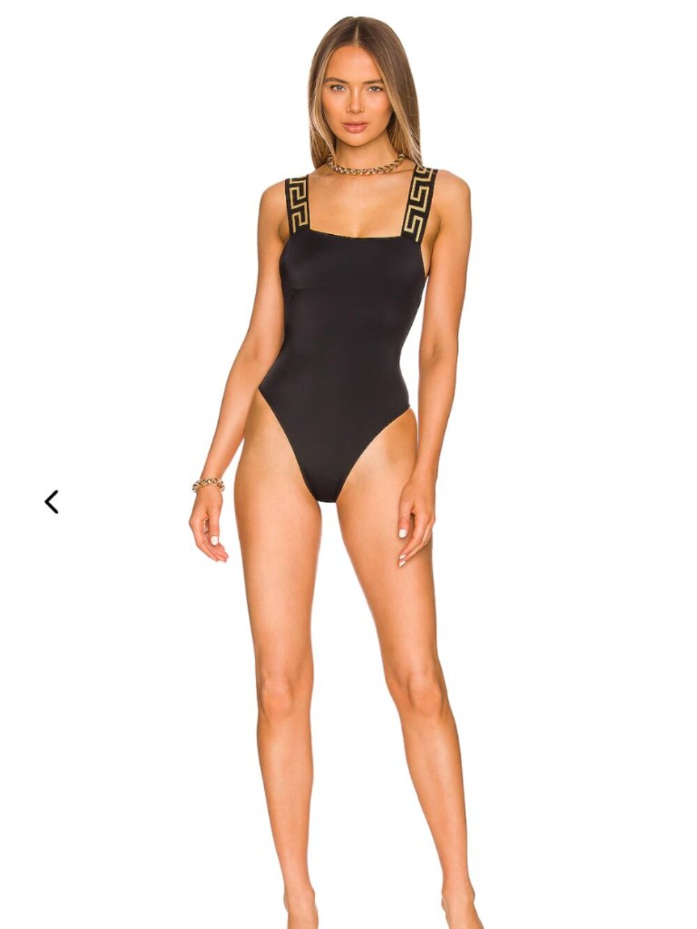 Square Neck One Piece in Black | VERSACE